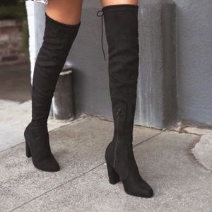 Lulu’s tall black boots